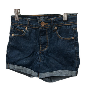 DIAMANTÉ girls Dark Blue Denim Shorts size 8 GUC